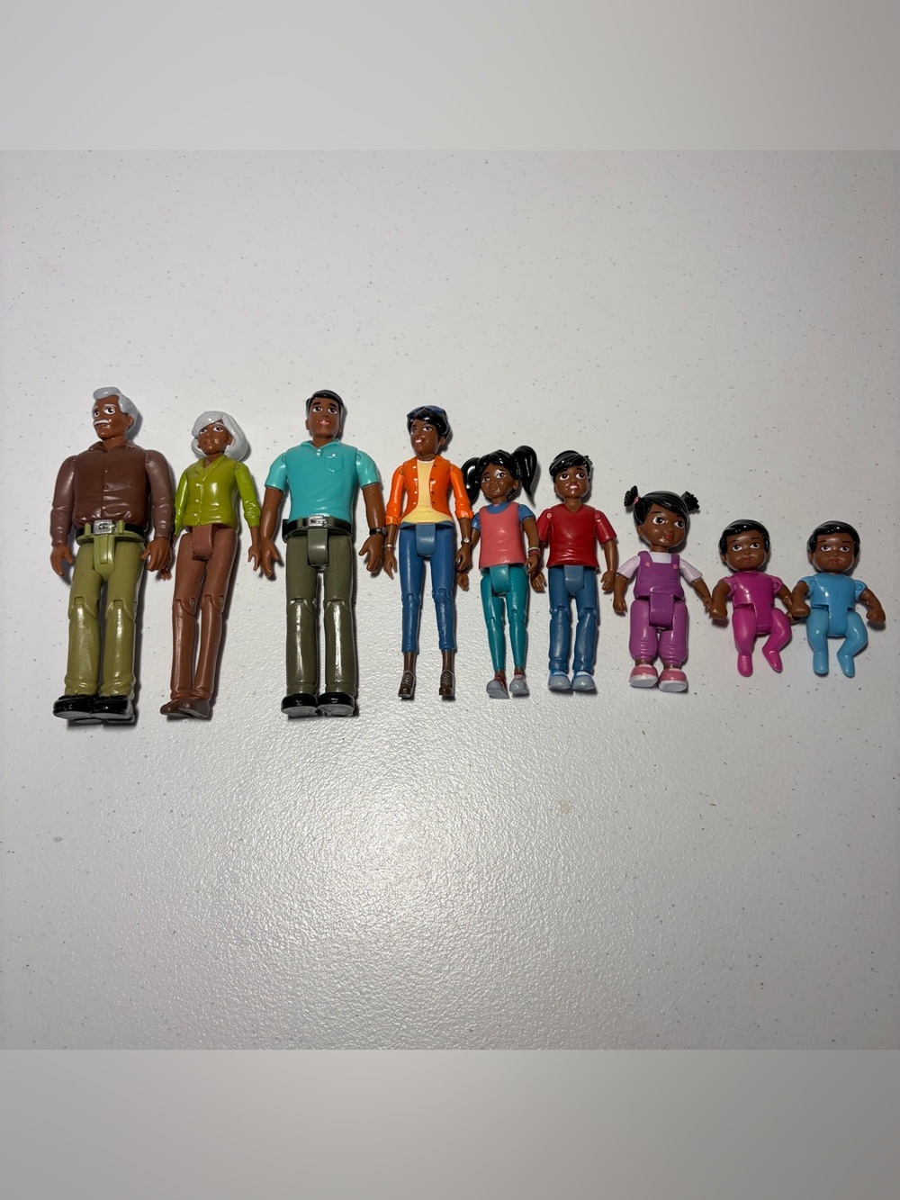 Lot of 9 Beverly Hills Sweet Lil Family Dollhouse Figures African-American